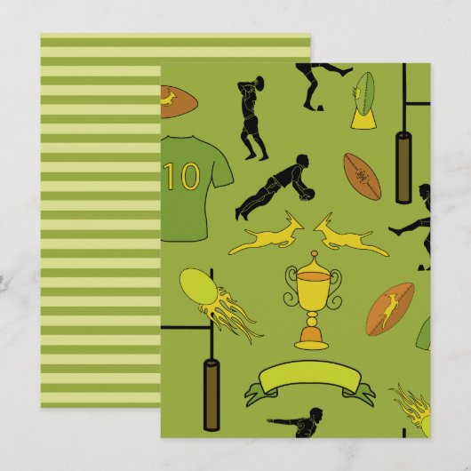 Rugby game are on Invitation 招待状 (正面/裏面)