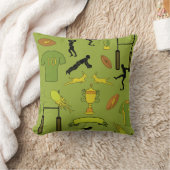 Rugby game on Throw Pillow, Throw Pillow 16" x 16" クッション (ブランケット)