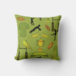 Rugby game on Throw Pillow, Throw Pillow 16" x 16" クッション