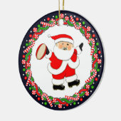 Rugby Holiday Gift Ceramic Ornament セラミックオーナメント (左)