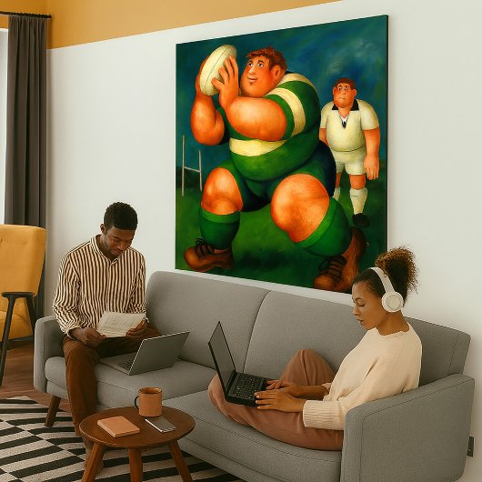 Rugby - Large Wrapped Canvas Art Print キャンバスプリント