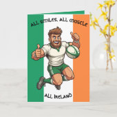 Rugby Player Leaping カード (黄色い花)