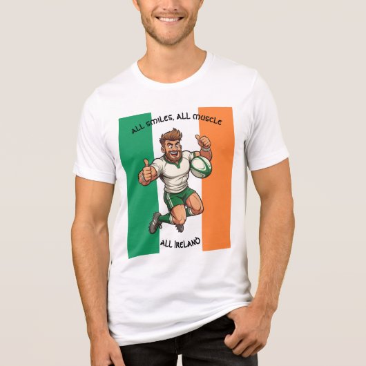 Rugby Player Leaping トライブレンドＴシャツ (正面)