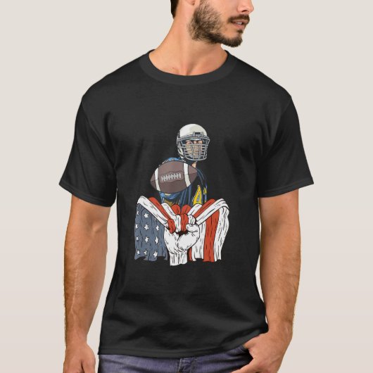 Rugby Player with American Flag Tシャツ (正面)