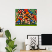 Rugby Ruck - Art On Canvas Print ポスター (ホームオフィス)