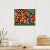 Rugby Ruck - Art On Canvas Print ポスター (キッチン)