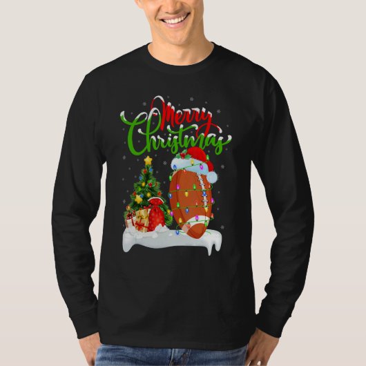Rugby Sports Xmas Decorations Santa Rugby Christ Tシャツ (正面)
