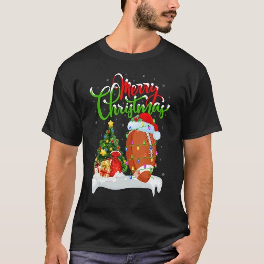 Rugby Sports   Xmas Decorations Santa Rugby Christ Tシャツ (正面)