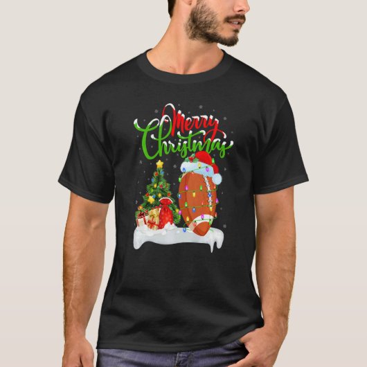 Rugby Sports Xmas Decorations Santa Rugby Christm Tシャツ (正面)