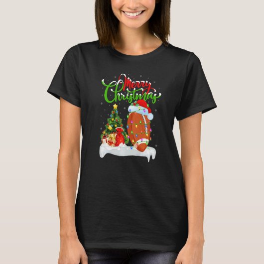 Rugby Sports Xmas Decorations Santa Rugby Christm Tシャツ (正面)