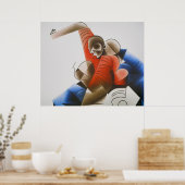 Rugby Tackle - Rugby Painting Print ポスター (キッチン)