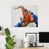 Rugby Tackle - Rugby Painting Print ポスター (ホームオフィス)
