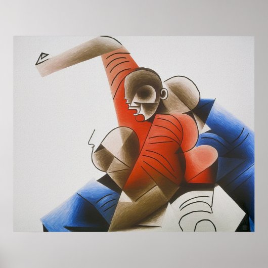 Rugby Tackle - Rugby Painting Print ポスター (正面)