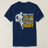 RugbysラグビーおもしろいスポーツImがラグビーについてヒント Tシャツ (デザイン正面)