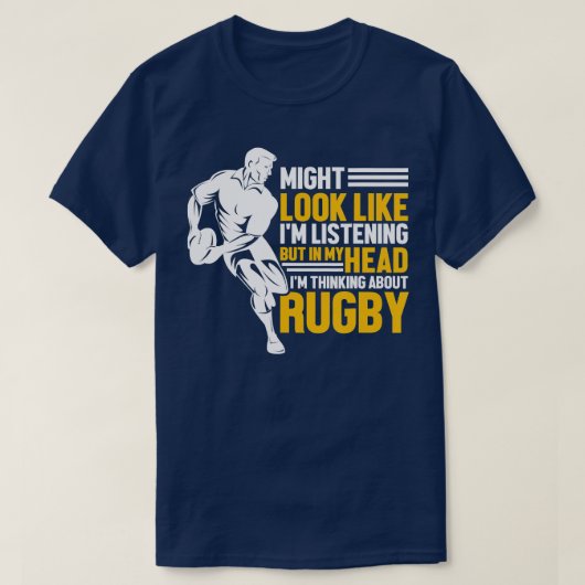 RugbysラグビーおもしろいスポーツImがラグビーについてヒント Tシャツ (デザイン正面)