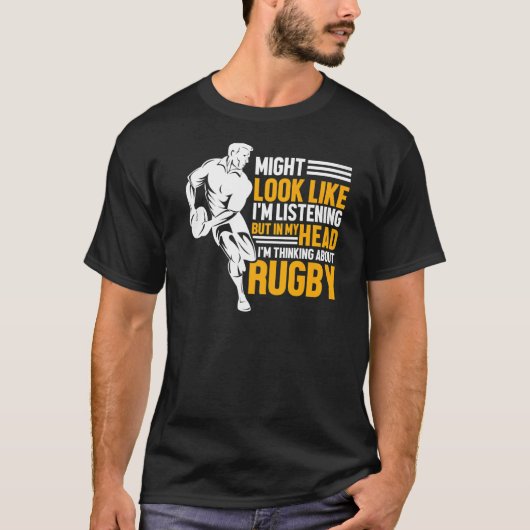 Rugbys Rugbys Rugby Sports私がラグビー考えについて Tシャツ (正面)