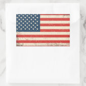 Rugged Distressed Flag Patriotic Rectangle Vinyl D 長方形シール (バッグ)