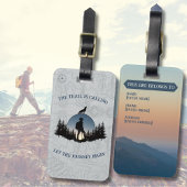 Rugged Hiking Blue Gray Topography Wilderness ラゲッジタグ