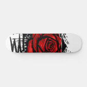 Rugged Rose Graffiti Art – Red Urban Flower スケートボード (横)