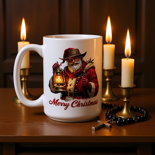 Rugged Santa's Christmas Lantern コーヒーマグカップ