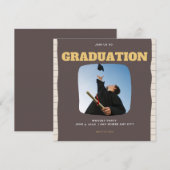 Rugged Woodsy Photo Graduation Party  招待状 (正面/裏面)