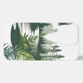 Ruhige Flusslandschaft – Grüne Wasserfarbenmalerei iPhoneケース (裏面横)