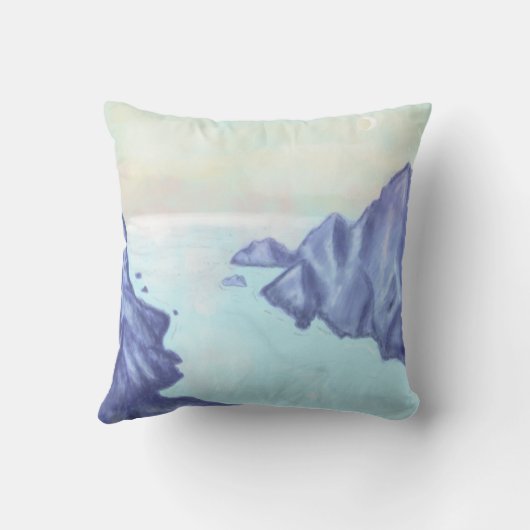 Ruhiger Morgen über dem Fjord  クッション (裏面)