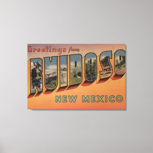 Ruidoso, New Mexico – ラージレターシーン キャンバスプリント (正面)