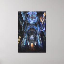 Ruined Cathedral Stained Glass Projection Glow キャンバスプリント