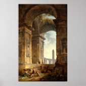 Ruins With An Obelisk by Robert Hubert ポスター (正面)