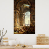 Ruins With An Obelisk by Robert Hubert ポスター (キッチン)