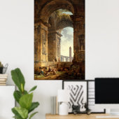 Ruins With An Obelisk by Robert Hubert ポスター (ホームオフィス)