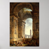 Ruins With An Obelisk by Robert Hubert ポスター (正面)