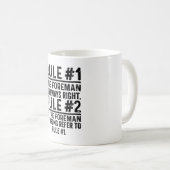 Rule #1 The Foreman Is Always Right Funny コーヒーマグカップ (正面右)
