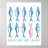 "Rules Are for Losers" Funny Boho Coastal Wall Art ポスター (正面)