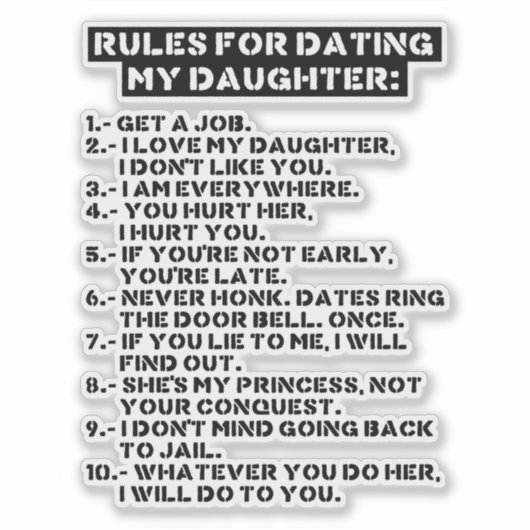 Rules for dating my daughter シール (正面)