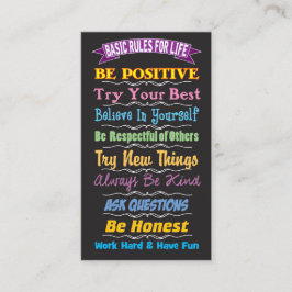 Rules for Life Inspirational Card コーリングカード