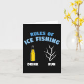 Rules Of Ice Fishing Drink Run Fisherman Angler カード (黄色い花)
