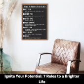 Rules of Life やる気を起こさせる Poster, 12"x18" Inche ポスター