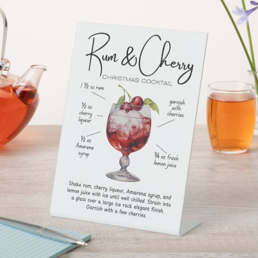 Rum & Cherry Christmas Cocktail Pedestal Sign 台座サイン (インサイチュ)