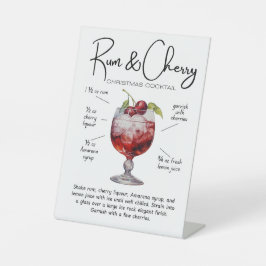 Rum & Cherry Christmas Cocktail Pedestal Sign 台座サイン
