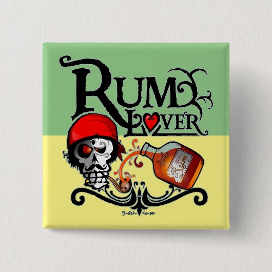 Rum lover 缶バッジ (正面)