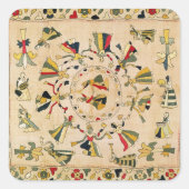 Rumal：四角い刺繍カバーでパンジャビ段を表示 スクエアシール (正面)