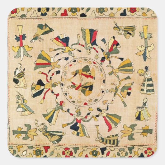 Rumal:四角い刺繍カバーでパンジャビ段を表示 スクエアシール (正面)