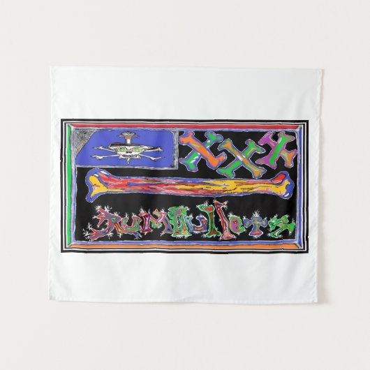 RUMBULLETS NEW VERSION PIRATE FLAG TAPESTRY タペストリー (正面(横))