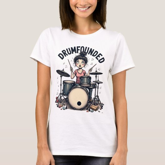 rumfounded | Funny Vintage Mom Drummer Shirt Tシャツ (正面)