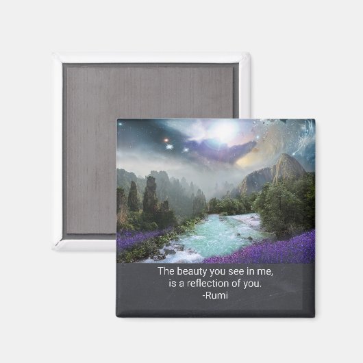 Rumiからのインスピレーション美しいの引用 マグネット (正面/裏面)