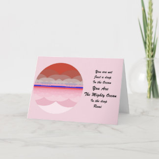 Rumiの引用文の挨拶状。 海の曼荼羅のデザイン カード