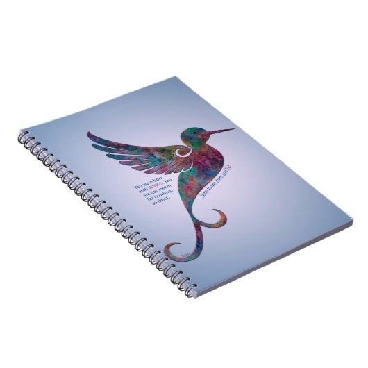 Rumiの引用文"翼と生まれました" ノートブック (右側)