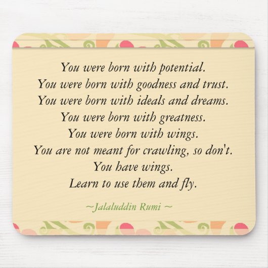 Rumiの感動的な引用文 マウスパッド (正面)